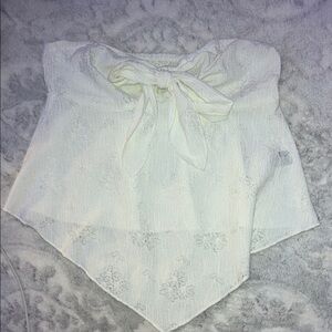 SHEIN White Lace Crop Top